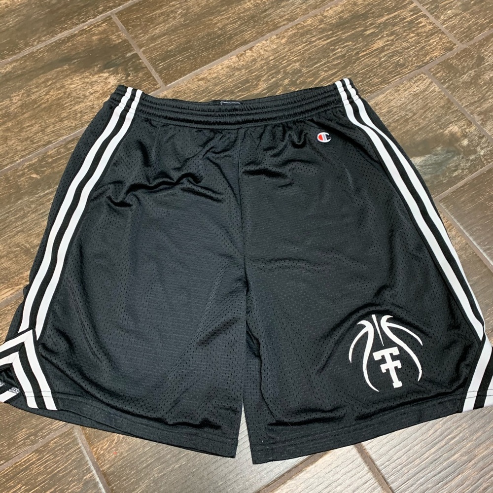 Texas Tech black Champion basketball shorts.